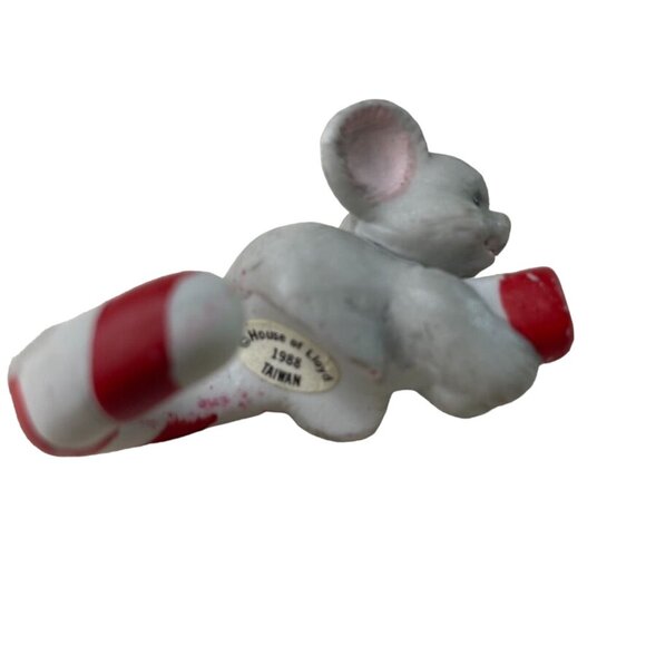 Vintage Christmas Ornaments House of LLoyd Mouse on Candycane in Box Set of 2 u - Picture 5 of 6